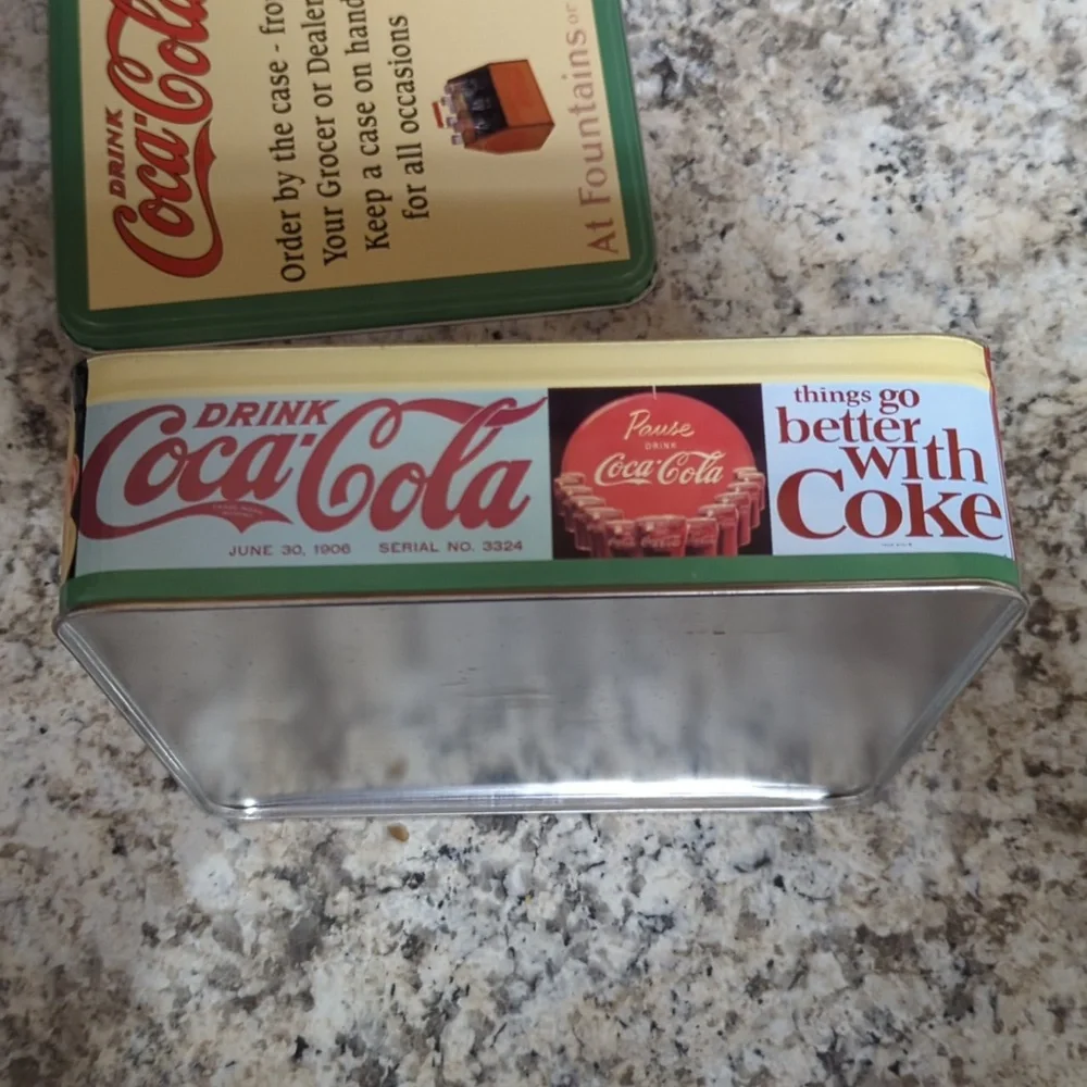 Vintage Tin Can Coca-Cola Tin Box 8.5 x 8.5 - great condition